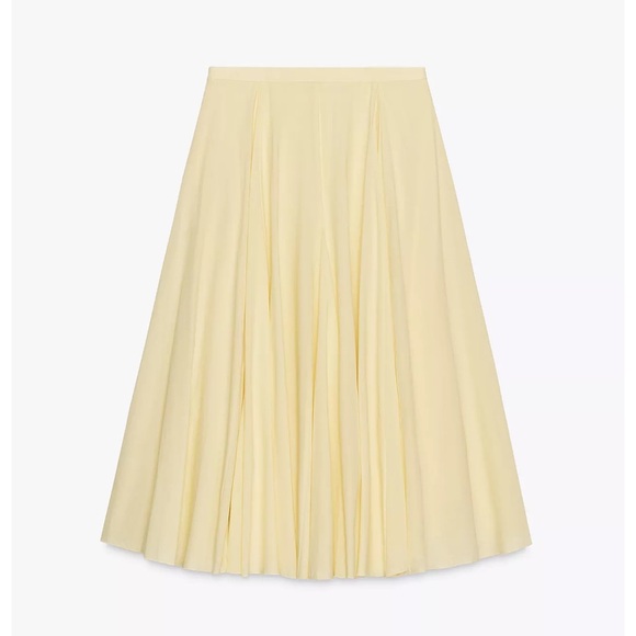 Zara Light Yellow A-Line Skirt - Picture 8 of 9